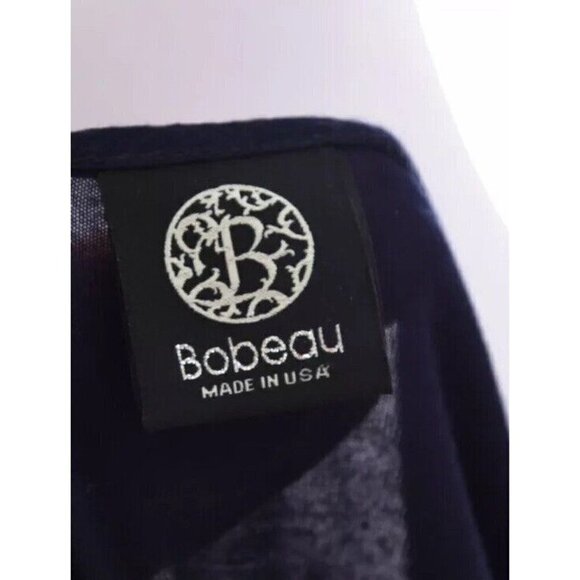 Bobeau Womens Oversized Sheer Tunic Top Metallic Gold Dot Print Blue Sz Medium - Picture 7 of 9